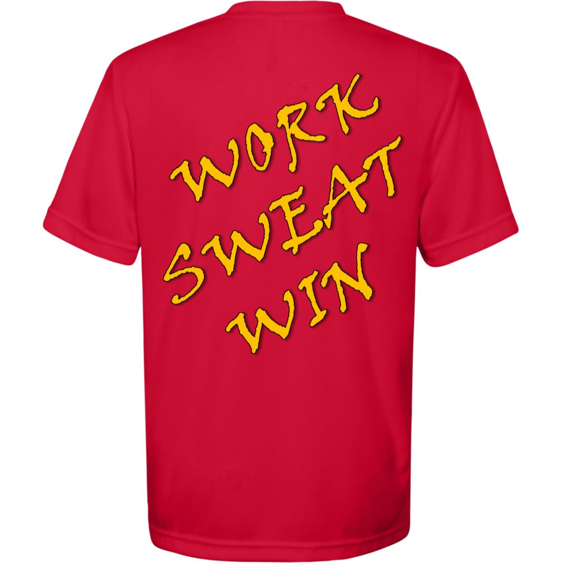 **NEW** CDR Elite Youth Performance T-Shirt – "Work, Sweat, Win"