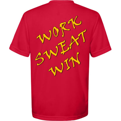 **NEW** CDR Elite Youth Performance T-Shirt – "Work, Sweat, Win"