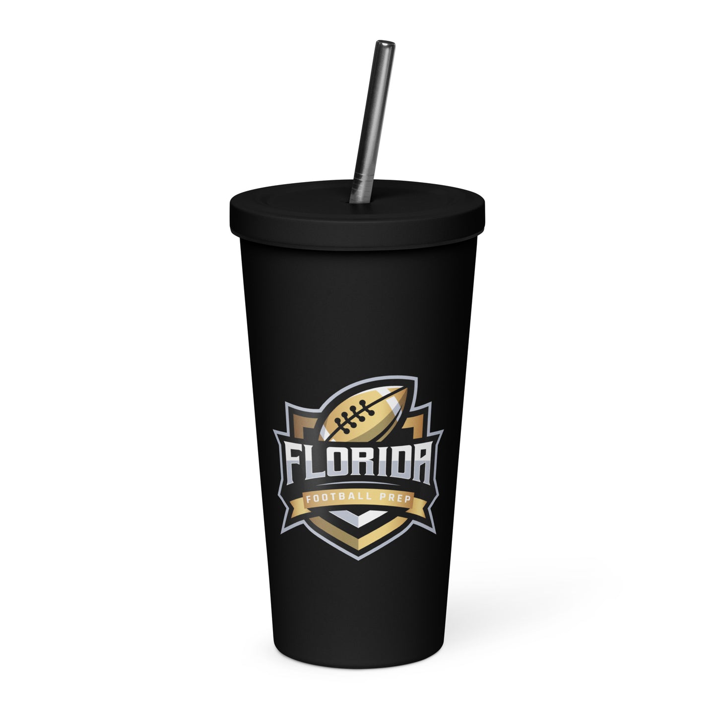 Insulated Florida Football Prep tumbler with a straw