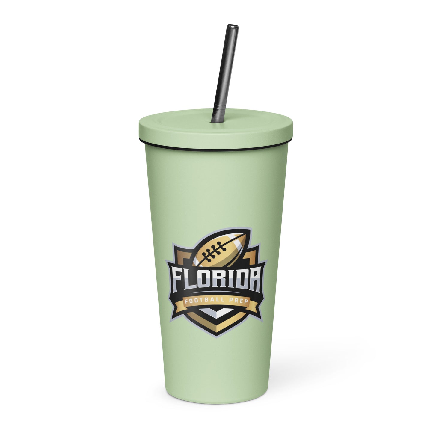 Insulated Florida Football Prep tumbler with a straw